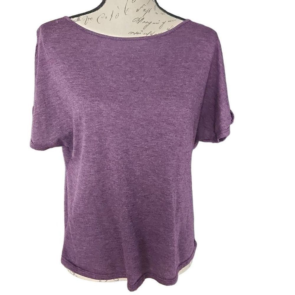 Colette Women's Size Small Purple Cold Shoulder Short Sleeve T-shirt